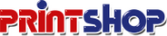 Rot-blaues Printshop Logo