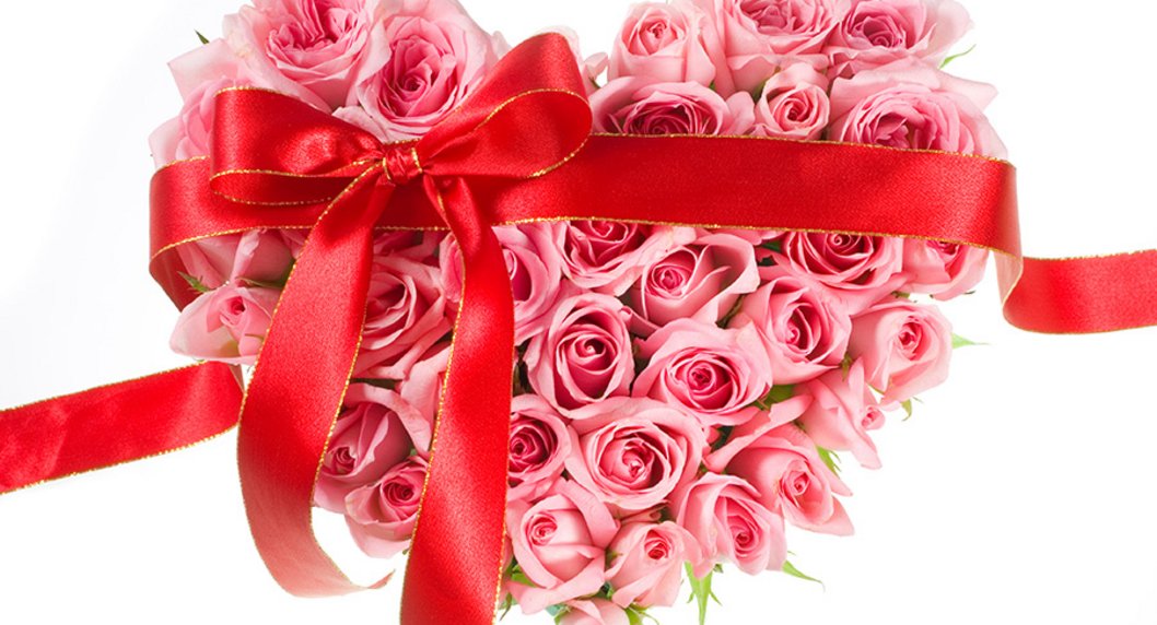 rotes Herz aus Blumen