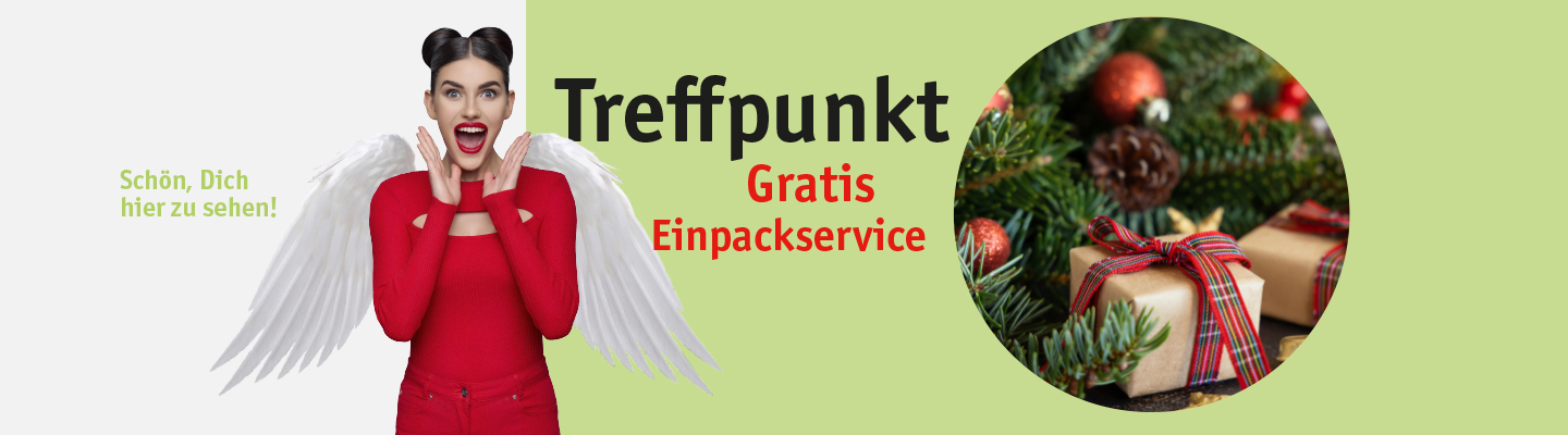 Senta mit Flügel, Packerl in Weihnachtsbaum 