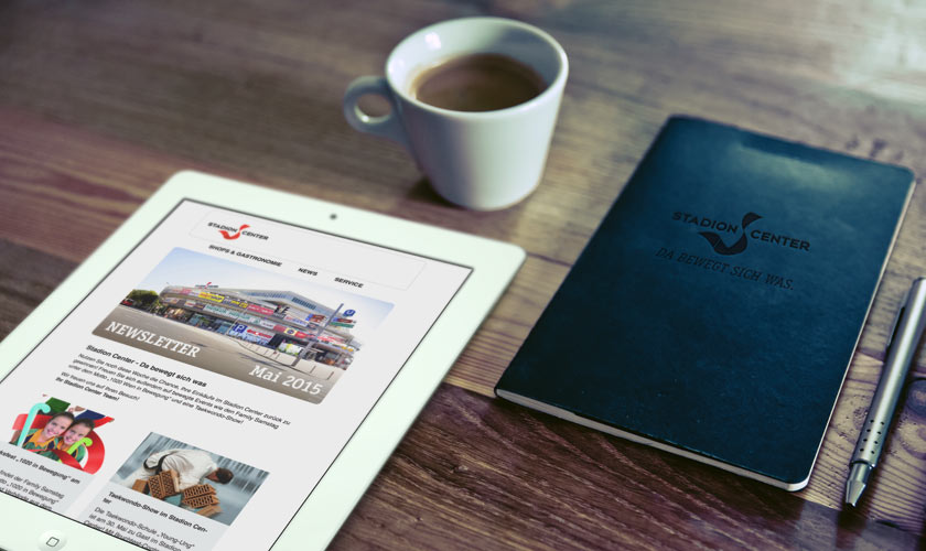 Tablet mit den neuesten Infos aus dem Stadion Center